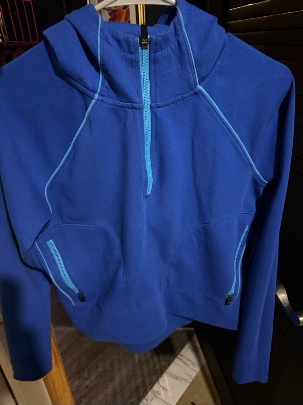 DSG Royal Blue Quarter-Zip Pullover with Light Blue Trim
